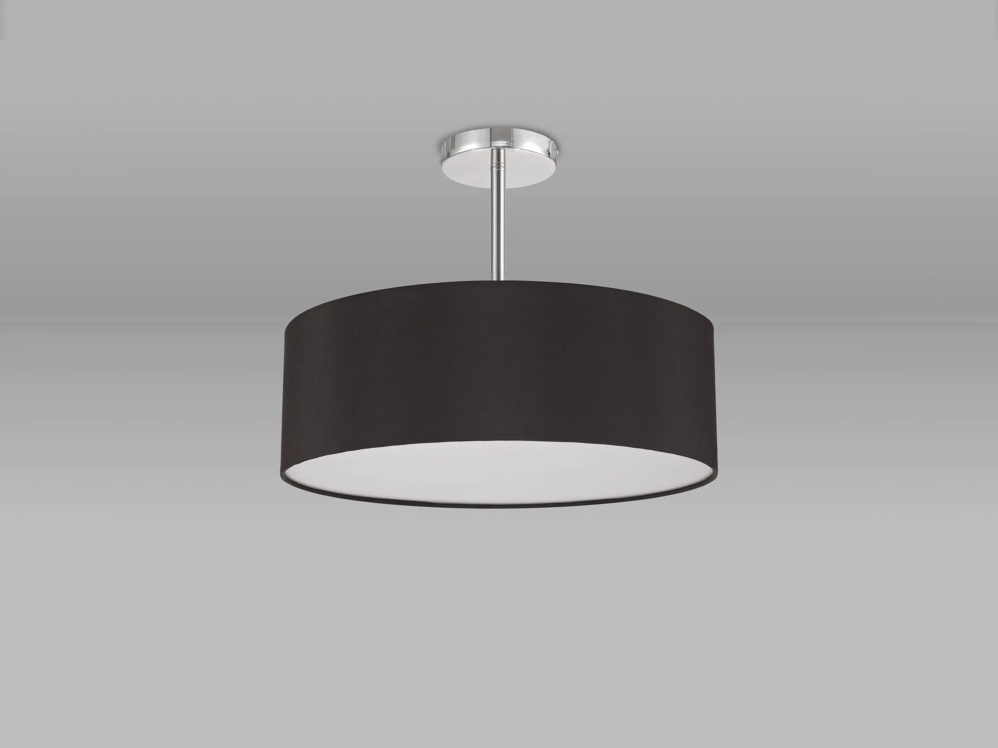 Baymont 45cm Semi Flush 5 Light Polished Chrome, Black/White DK0725  Deco Baymont CH BL